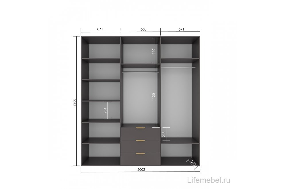 Шкаф Фиеста 200 графит