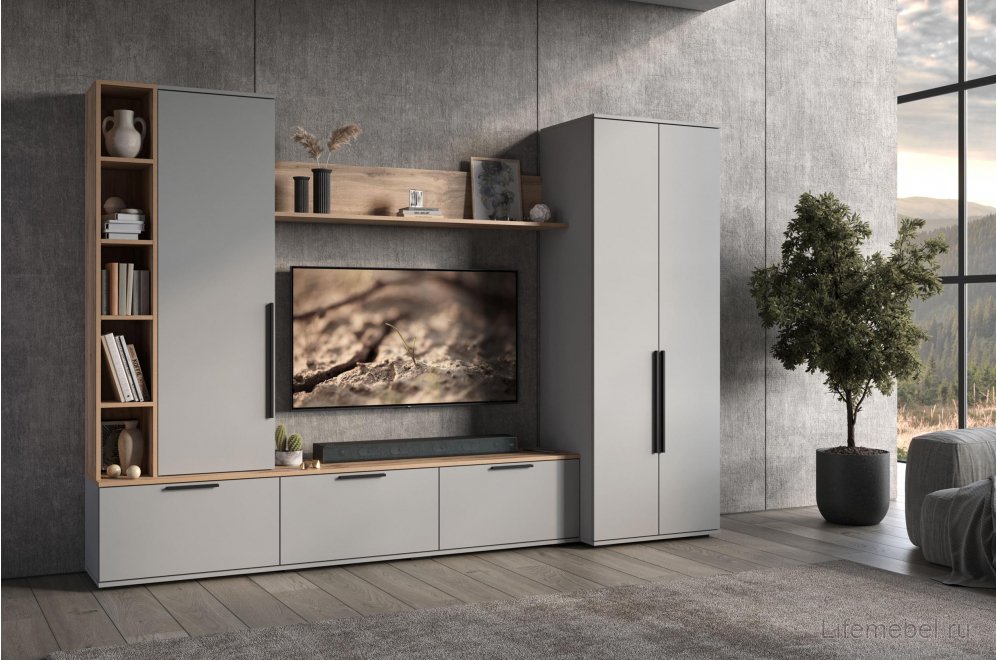 Шкаф Филеста 2-ств. шиншилла серая