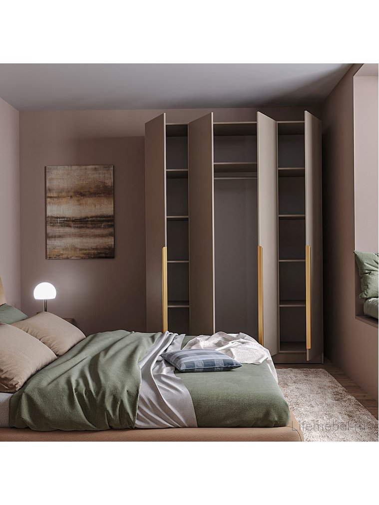 Шкаф Голд Бостон 160 бежевый / глиняный серый ЛДСП