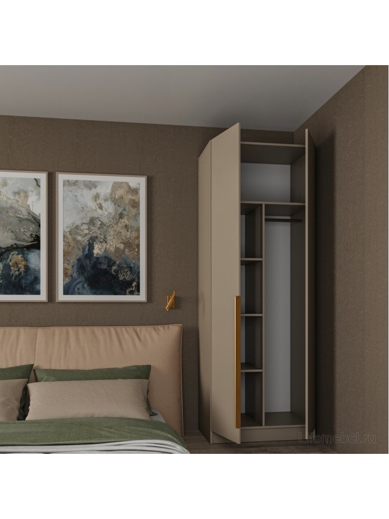 Шкаф Голд Бостон 80 бежевый / глиняный серый ЛДСП
