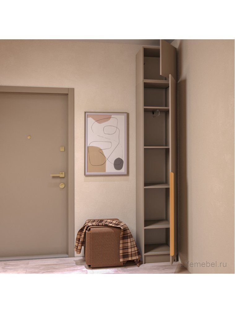 Шкаф Голд Бостон с антесолью 40 глиняно-серый