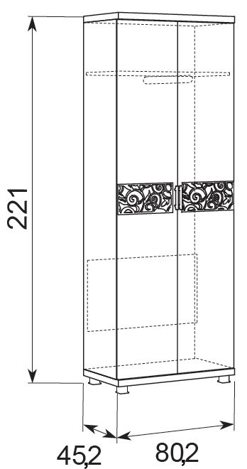 Шкаф Ирис 28 двухдверный дуб бодега