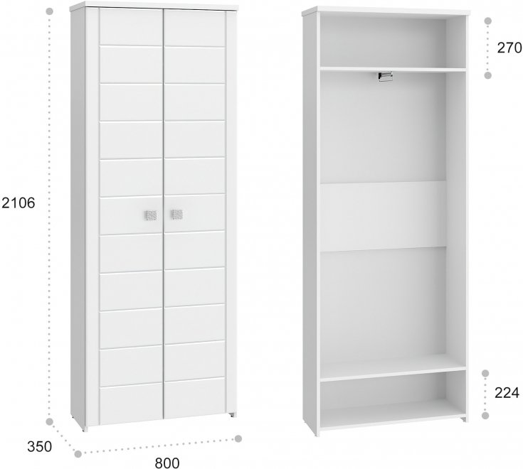 Шкаф Изабель ИЗ-64К белое дерево