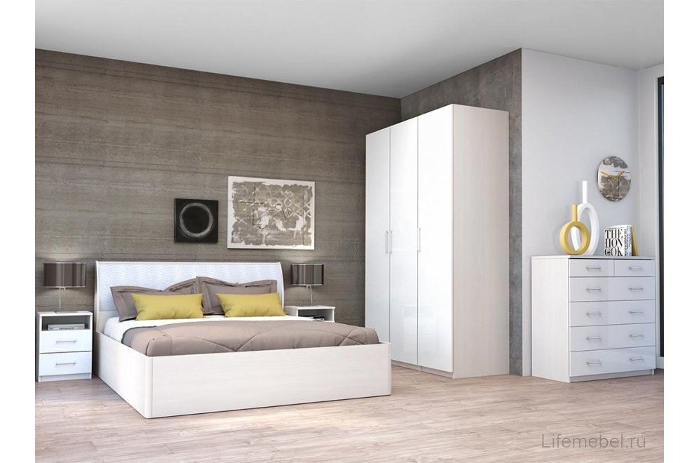 Шкаф Кэт-6 ЛДСП бодега / белый глянец