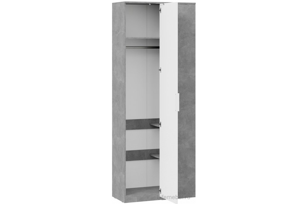 Шкаф Хилтон угловой ателье светлый / белый матовый