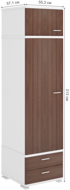 Шкаф КС-15 БЕШ белый / шамони