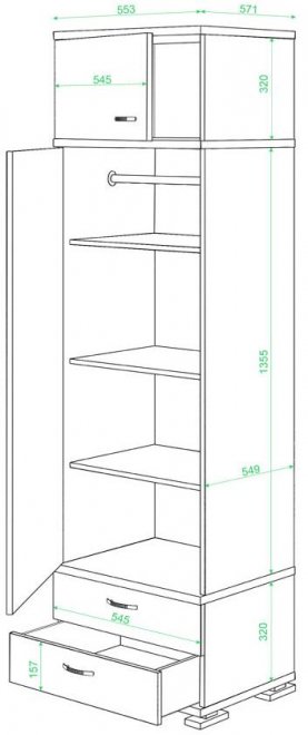 Шкаф КС-15 К карамель
