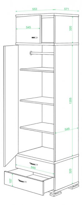 Шкаф Миранта-15 Ш шамони-ч