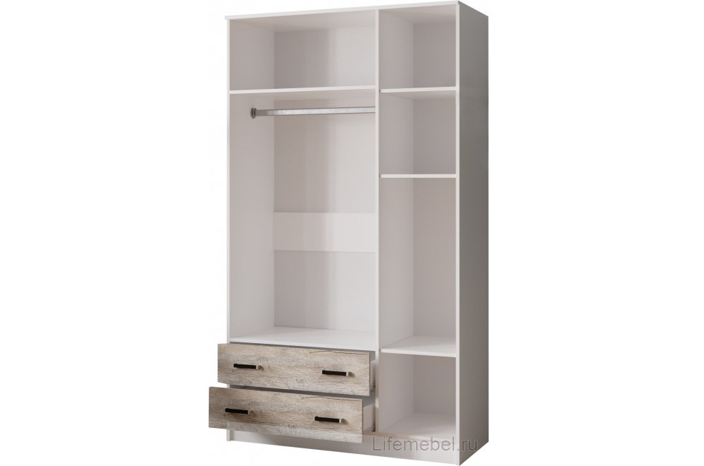 Шкаф Лагуна 120 белый / дуб юкон