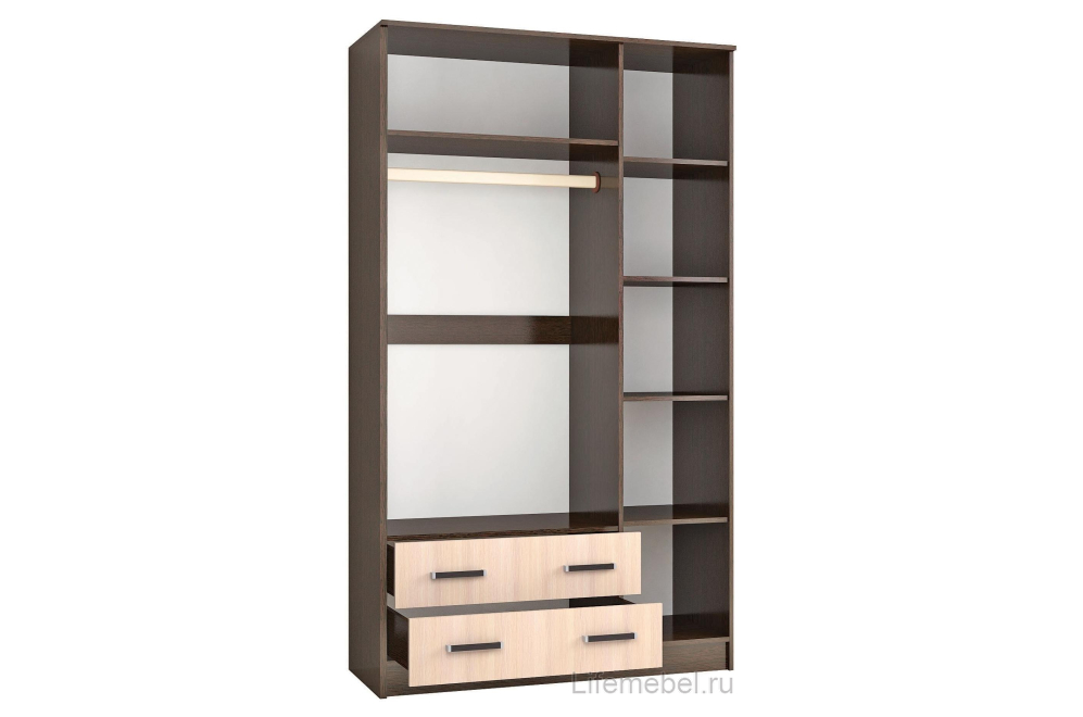 Шкаф Лагуна 1,2 без зеркала венге / дуб молочный