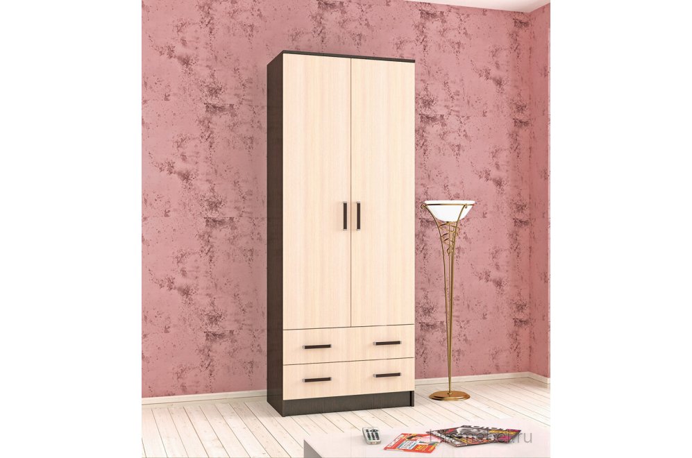 Шкаф Лагуна 80 см венге / дуб молочный