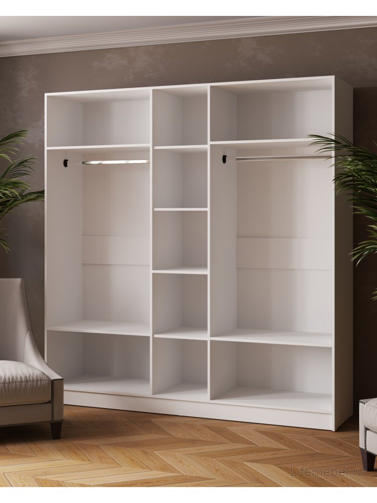 Шкаф Ларс 200 с зеркалом белый