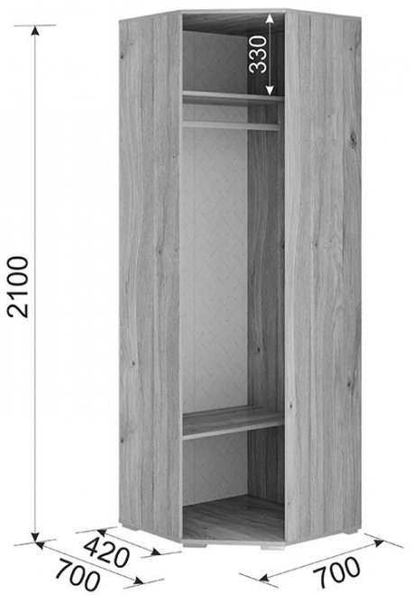 Шкаф Лайк 09.01 дуб мария / роуз