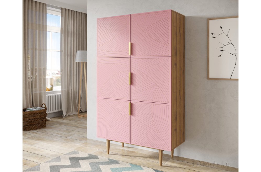 Шкаф Лайн (Line) LN04/GR1/pink розовый