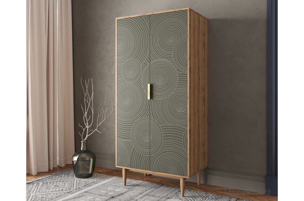 Шкаф Лайн (Line) R24/browngrey темно-зеленый
