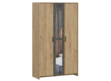 Распашной шкаф Лофт дуб золотой / камень темный