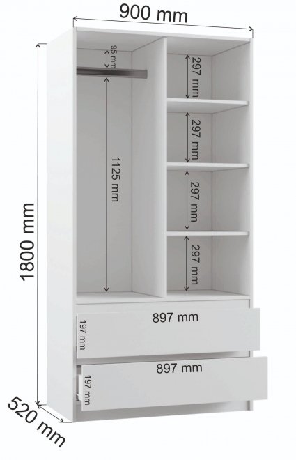 Шкаф Мадера Ш1800 ЛДСП сонома