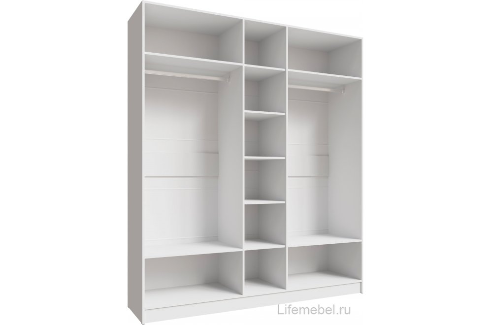 Шкаф 2м Мадрид с зеркалом белый