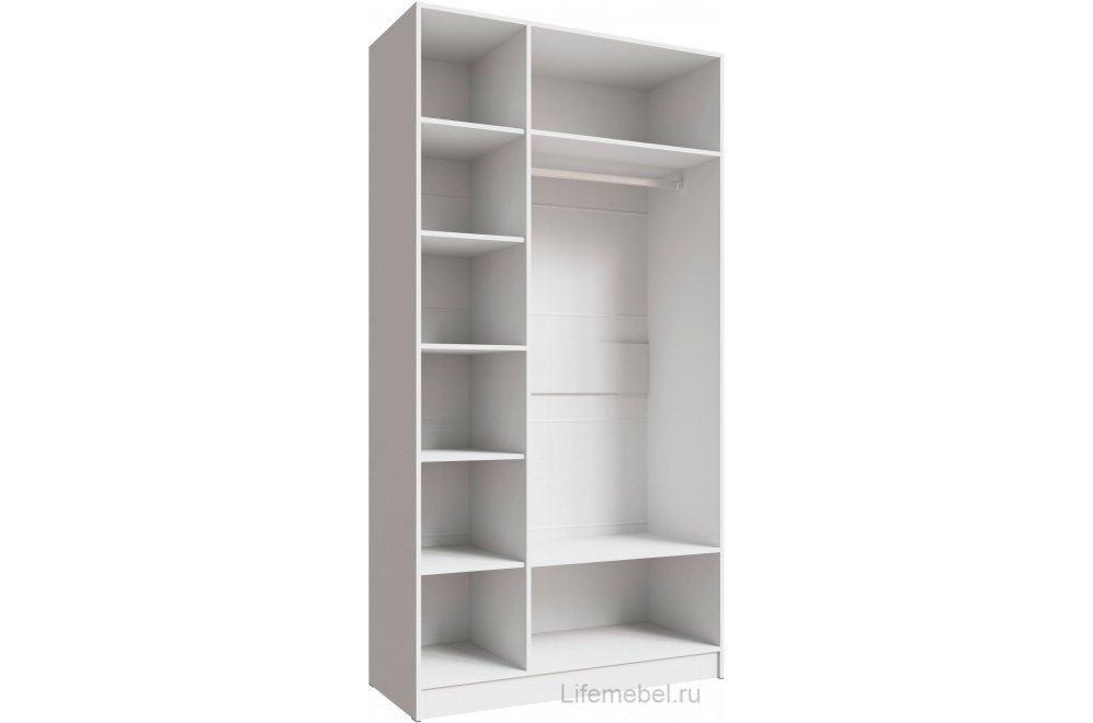 Шкаф 1,2м Мадрид с зеркалом белый / ателье светлое