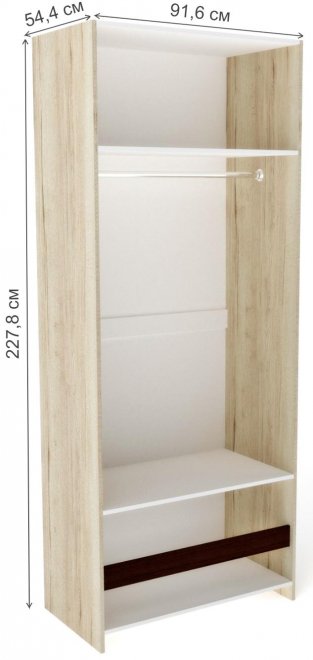 Шкаф Мале двухдверный дуб галифакс белый 