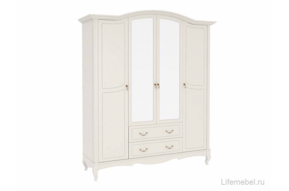 Шкаф Малонн Ави белый четырехстворчатый