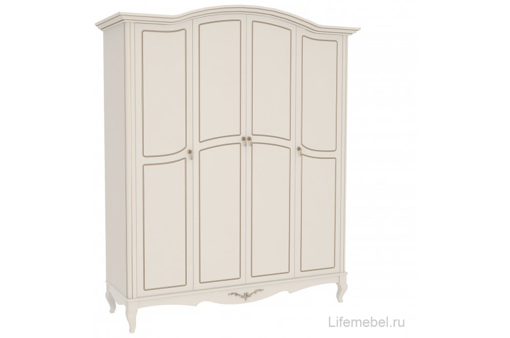 Шкаф Малонн Ави белый четырехстворчатый