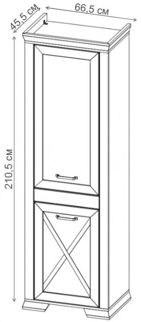 Шкаф Марсель REG2DP ясень снежный / дуб сонома темный