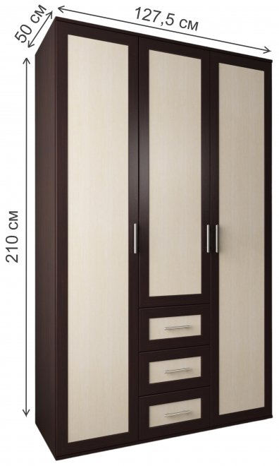 Шкаф Мебелайн-20 правый венге / дуб молочный