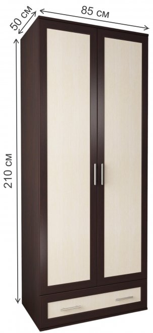 Шкаф Мебелайн-6 венге / дуб молочный