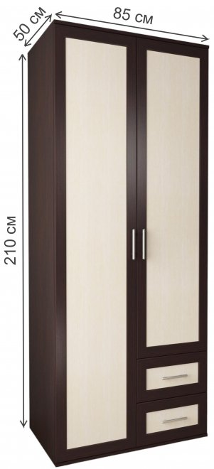 Шкаф Мебелайн-9 правый венге / дуб молочный