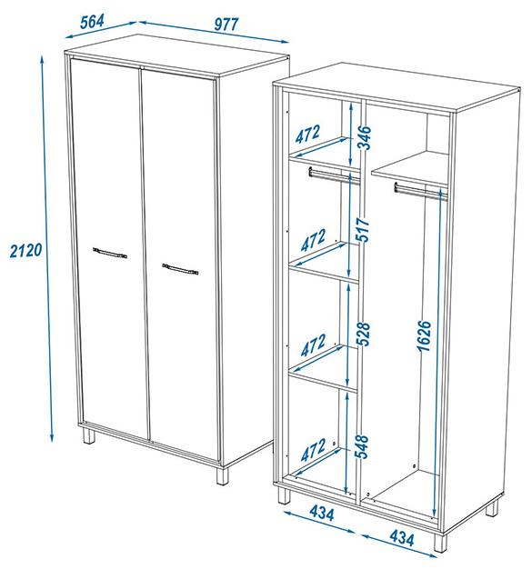 Шкаф Мельбурн 1003.М1 дуб эвок прибрежный / черный