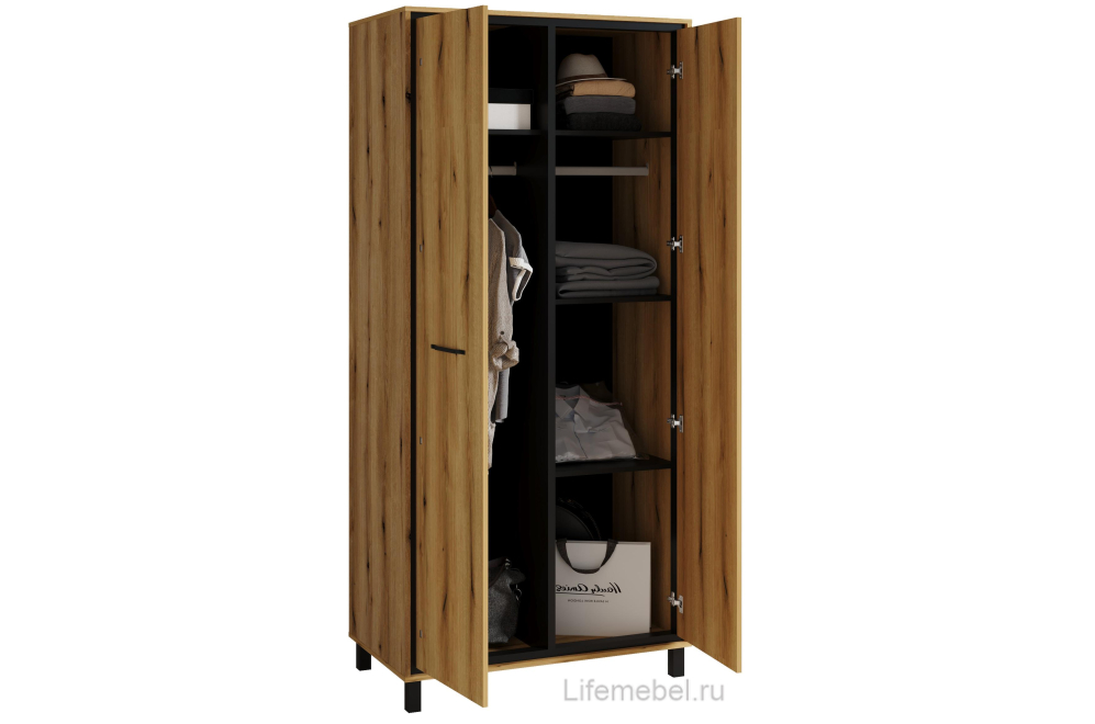 Шкаф Мельбурн 1003.М1 дуб эвок прибрежный / черный