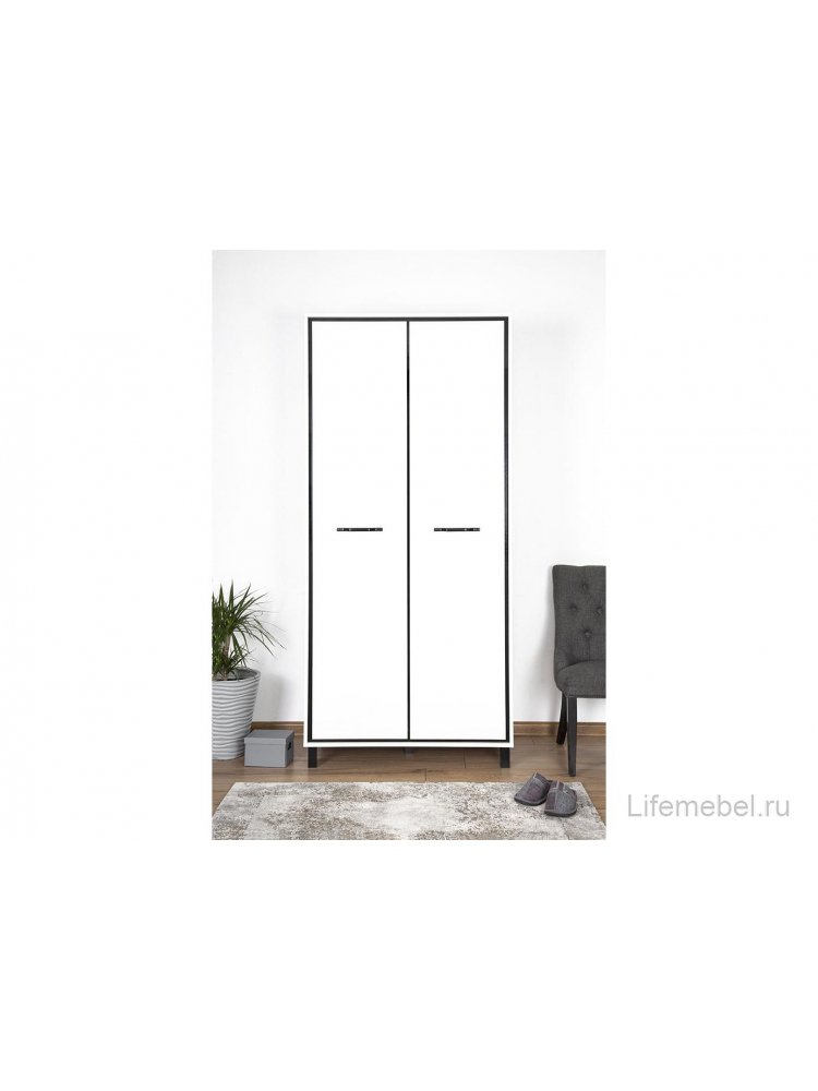 Шкаф Мельбурн 1403.М2 белый / черный