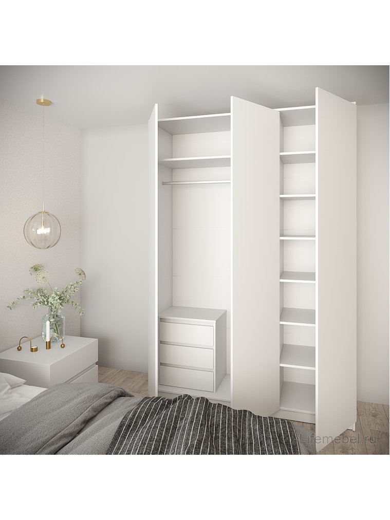 Шкаф Мика 150 белый ЛДСП