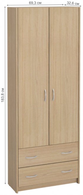 Шкаф Милана-13 ясень светлый