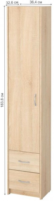 Шкаф Милана-14 левый дуб сонома