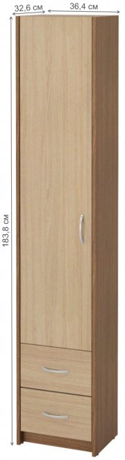 Шкаф Милана-14 левый ясень темный / ясень светлый