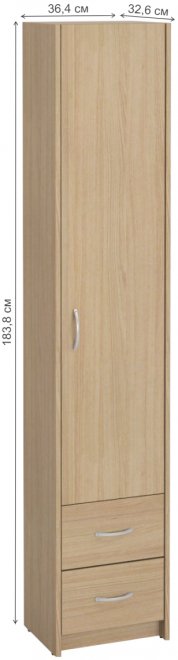 Шкаф Милана-14 правый ясень светлый