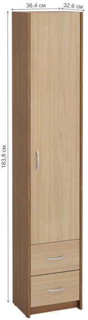 Шкаф Милана-14 правый ясень темный / ясень светлый