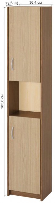 Шкаф Милана-16 правый ясень темный / ясень светлый