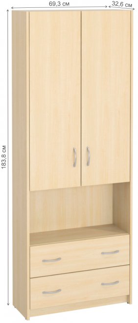 Шкаф Милана-17 дуб молочный