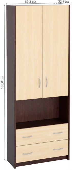 Шкаф Милана-17 венге / дуб молочный