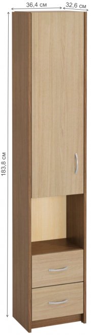 Шкаф Милана-18 левый ясень темный / ясень светлый