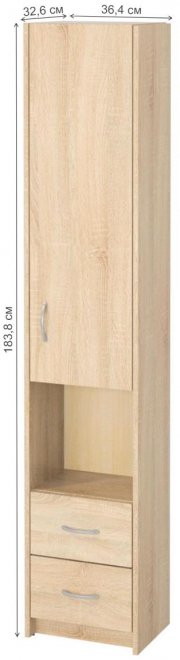 Шкаф Милана-18 правый дуб сонома