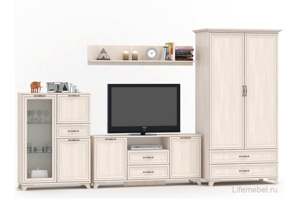 Шкаф Мирелла бодега светлый с полками