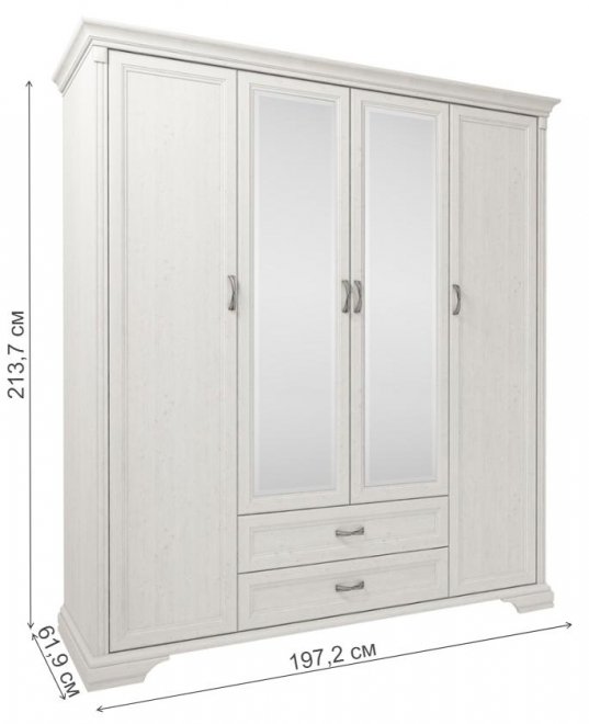 Шкаф Monako 4D2S сосна винтаж / дуб анкона