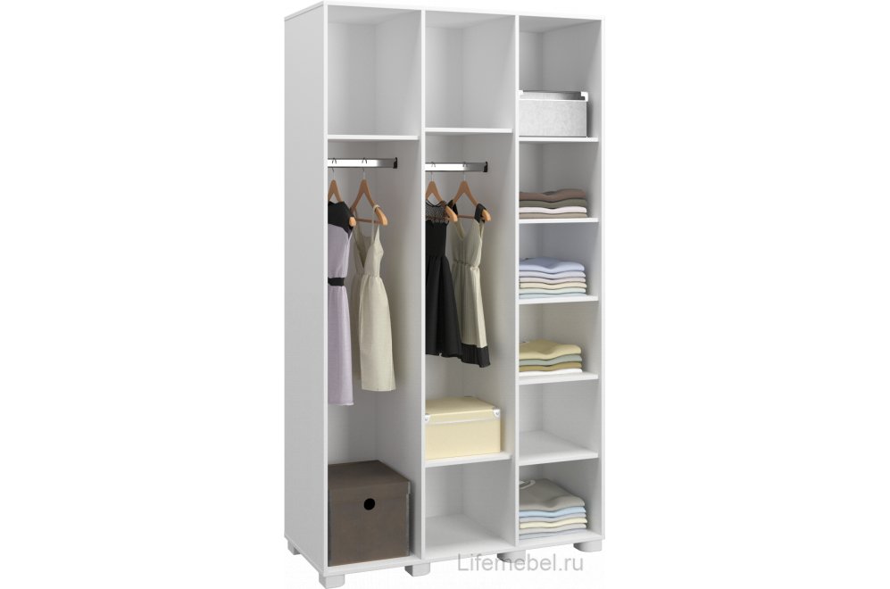 Шкаф Монблан МБ-24К комбинированный белое дерево