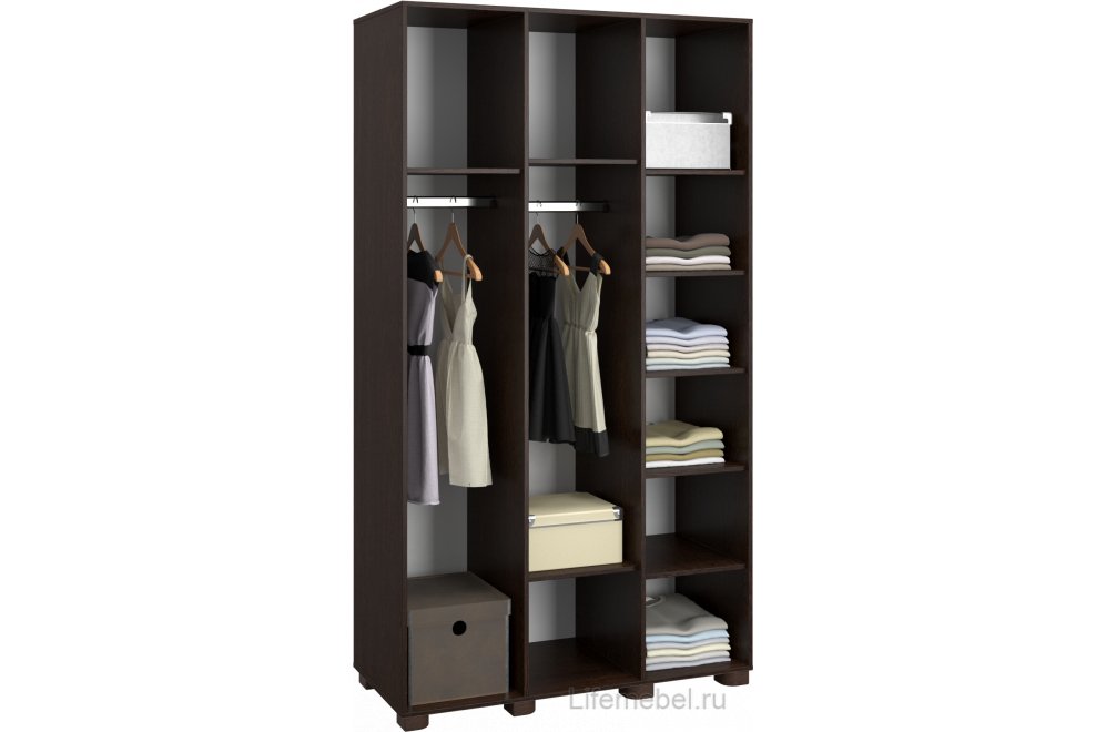 Шкаф Монблан МБ-24К с зеркалом венге / орех шоколадный