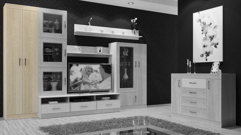 Шкаф Ника Н2 дуб сонома / белый