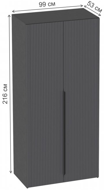 Шкаф Нора двухдверный металл бруклин / графит